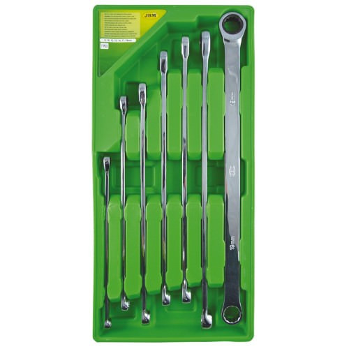 JBM 53019 Set de 7 llaves con trinquete extralargas