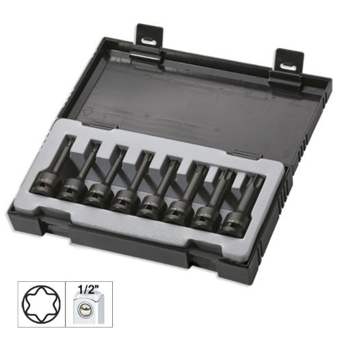 JBM 52340 Set de 8 puntas de impacto torx de 1/2"