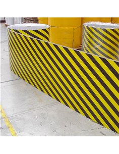4 protectores columna garaje INTACTO, amarillo y negro con adhesivo  400x250x20 mm.
