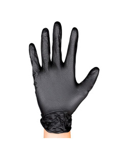 Guantes desechables de nitrilo negro diamante talla XL