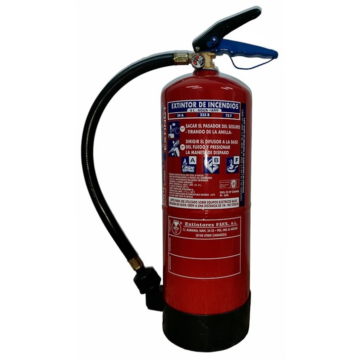 Extintor hídrico 6 kg eficacia 34A-233B-75F - Acusticar- Compra online