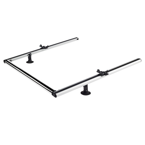 2 soportes rulo extensibles de aluminio CRUZ + rulo inox 80 cm